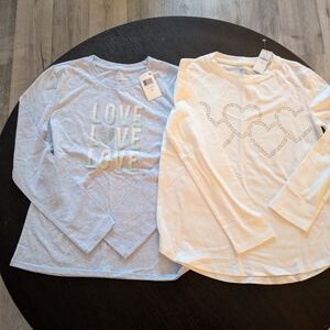 GAP Kids Long Sleeve Tees - Light Blue and White